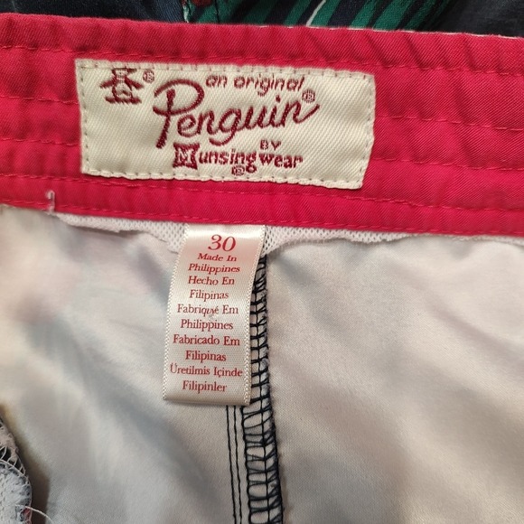 An Original Penguin Swim Shorts By Munsingwear Sz 30 Board Trunks Tropical - Picture 8 of 10